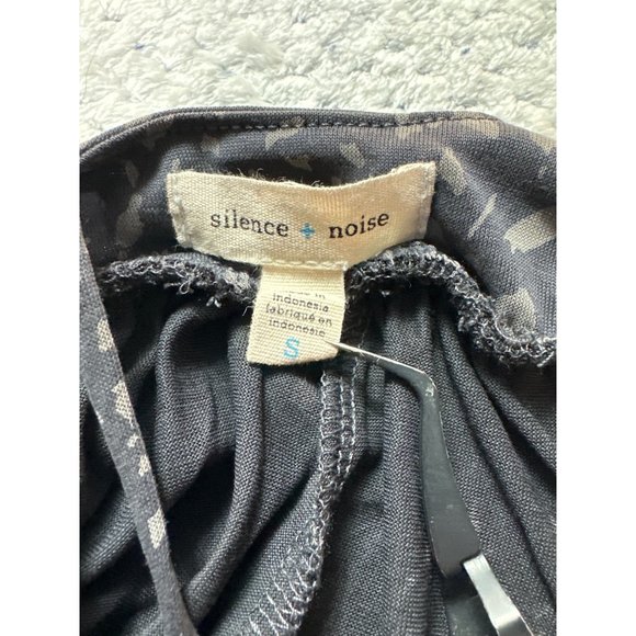 Silence + Noise Romper Short Womens Small Black Tan Abstract Plunge Neckline - Picture 10 of 11